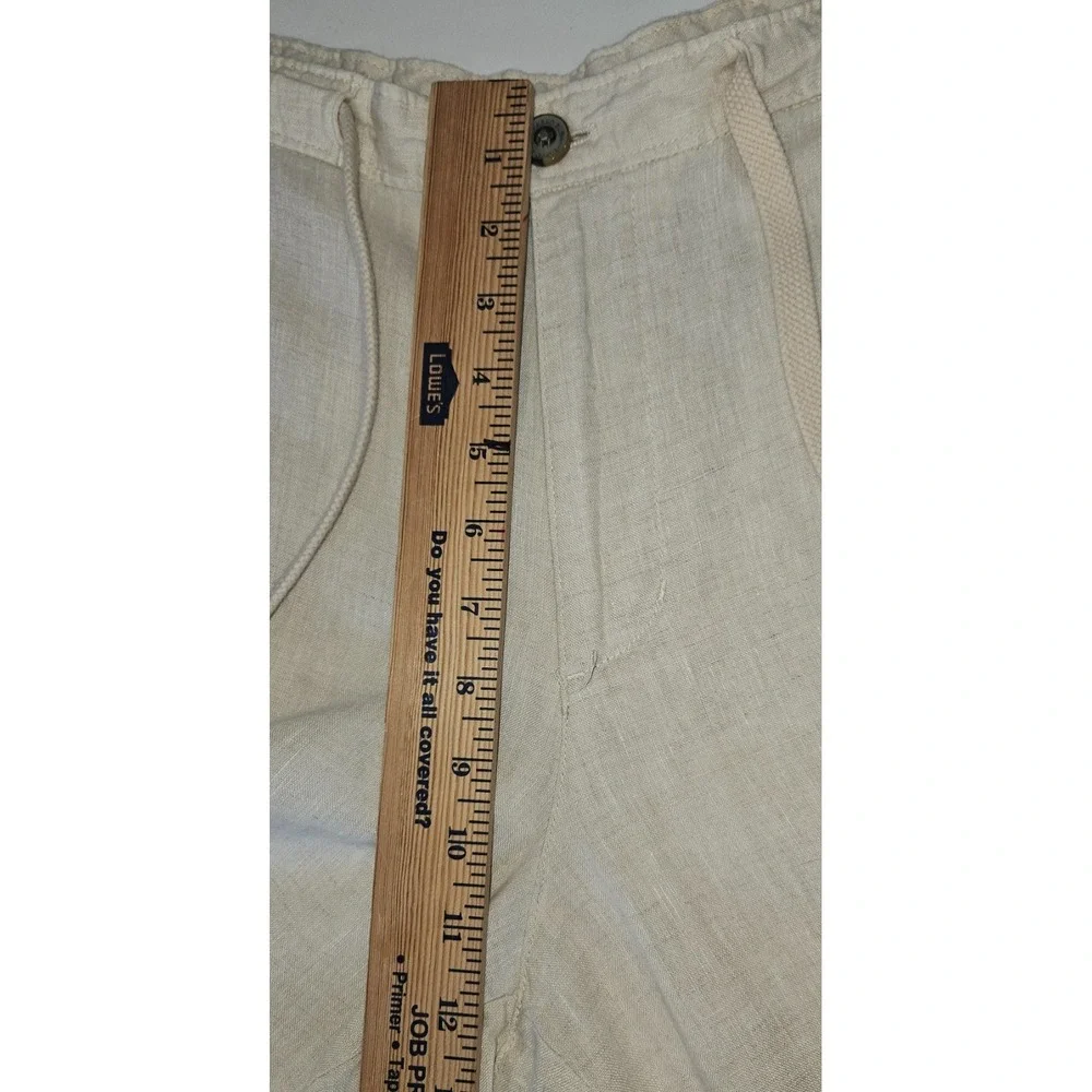 Tasso Elba Island Men's 36x30 Cream 100% Linen Drawstring Resort Pants MINT